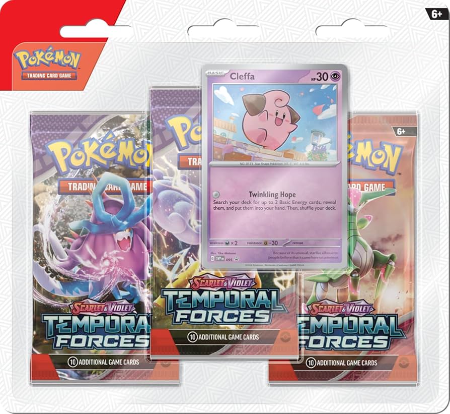 Amazon.com: Pokemon TCG: SV5 Temporal Forces 3Pk Blister